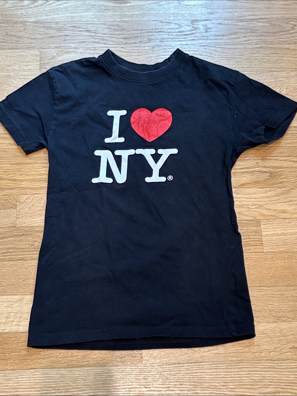 Kids Short Sleeve 'I ♥ NY' Graphic Tee - Black with Red Heart